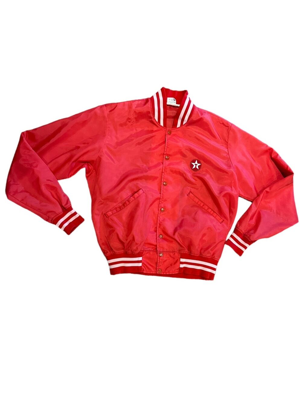 Vintage Texaco Unitog Adult Large Red Varsity Style Snap Closure Jacket